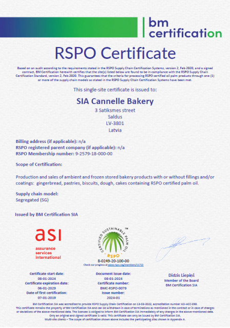 Veiksmīgi pabeigts RSPO sertifikāta uzraudzības audits